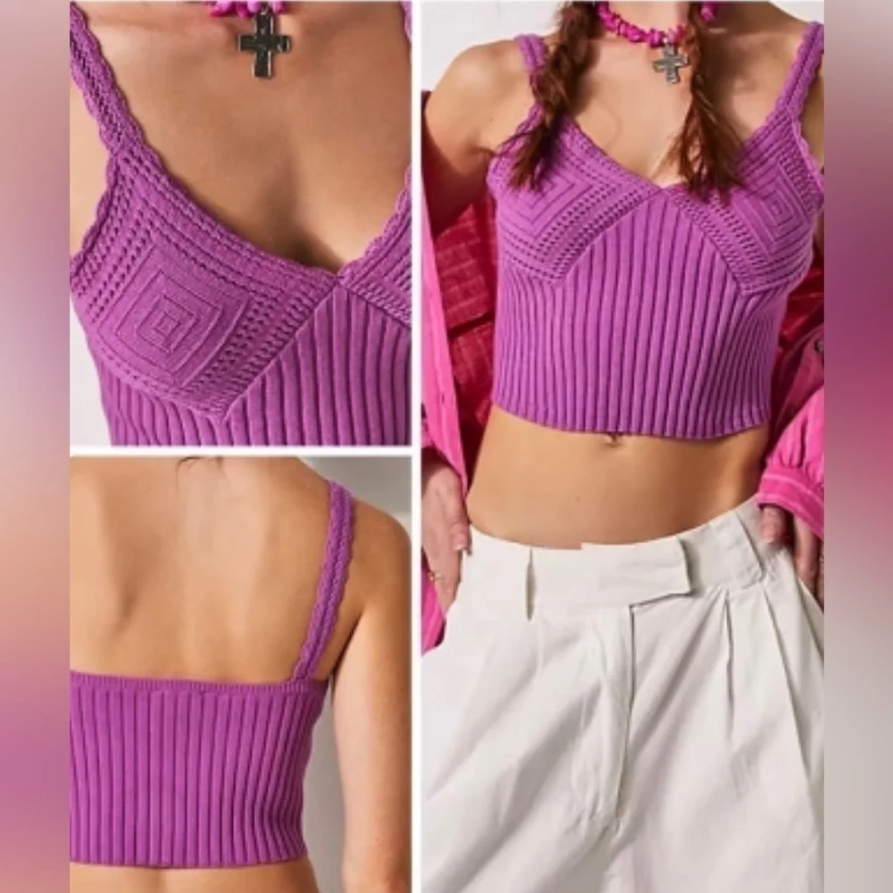 Free People, Take Me Home Swit Cami Berry Smoothie, Large, NWOT